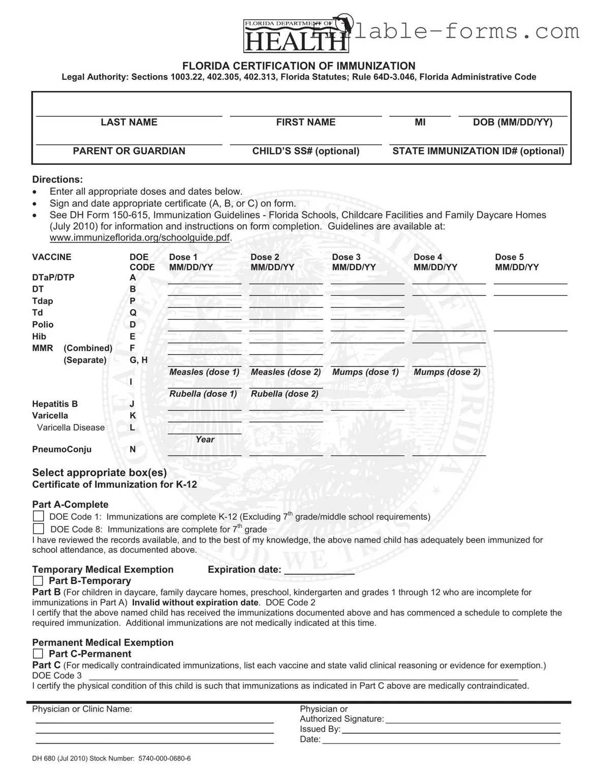 Fill Out a Valid 680 Template