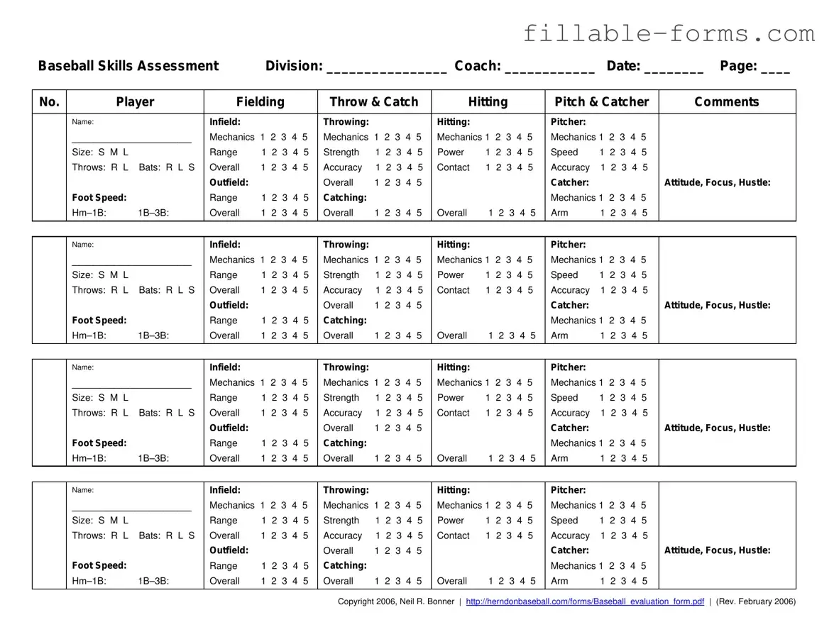 Fill Out a Valid Baseball Assessment Template