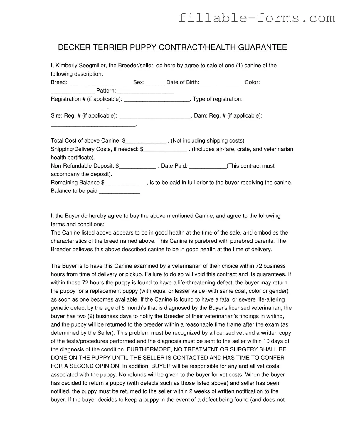 Fill Out a Valid Health Guarantee Template