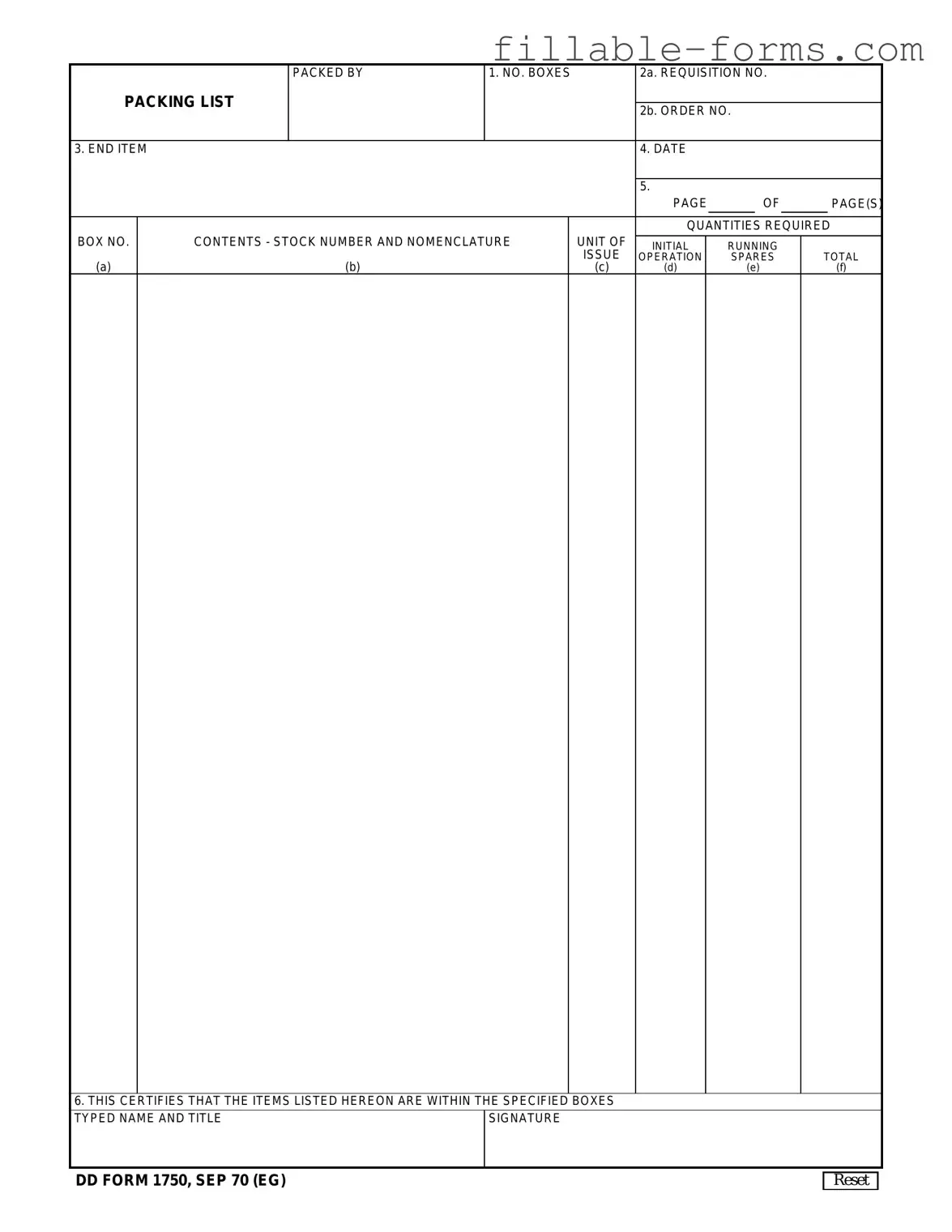 Fill Out a Valid Dd 1750 Template