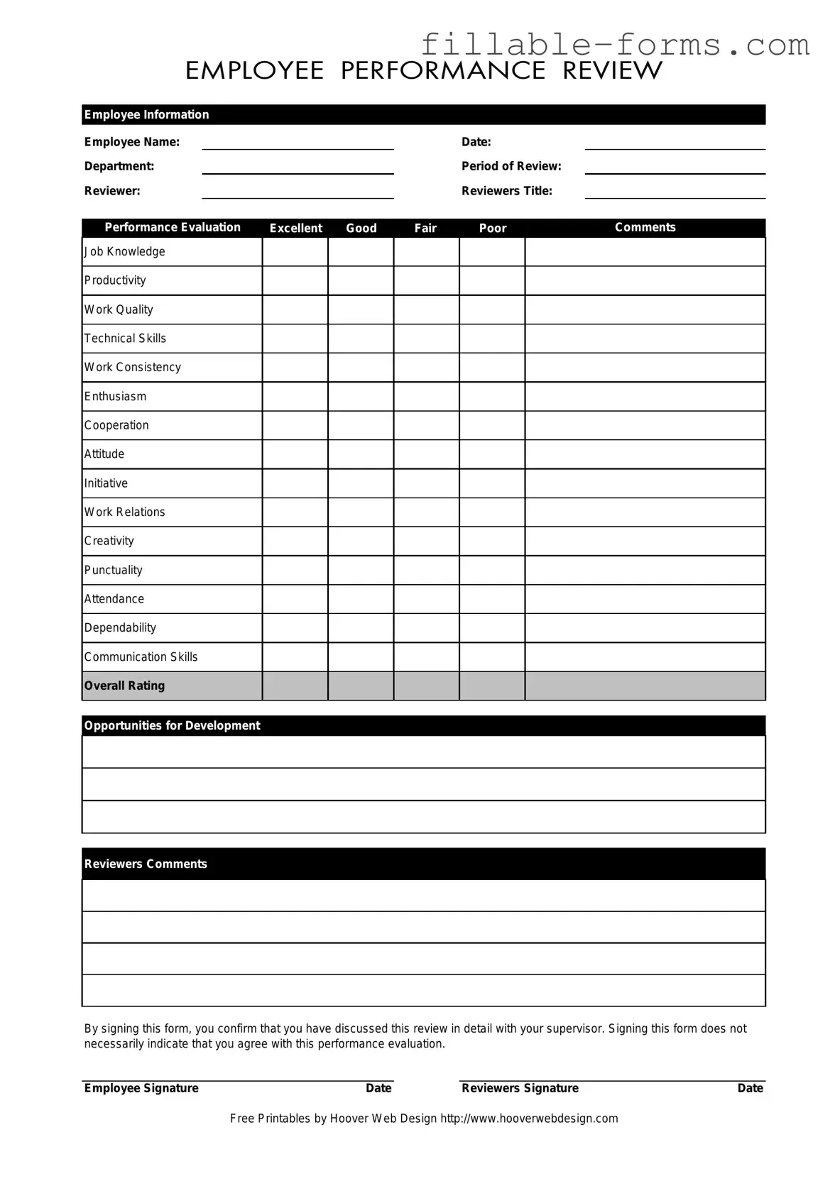 Fill Out a Valid Employee Template