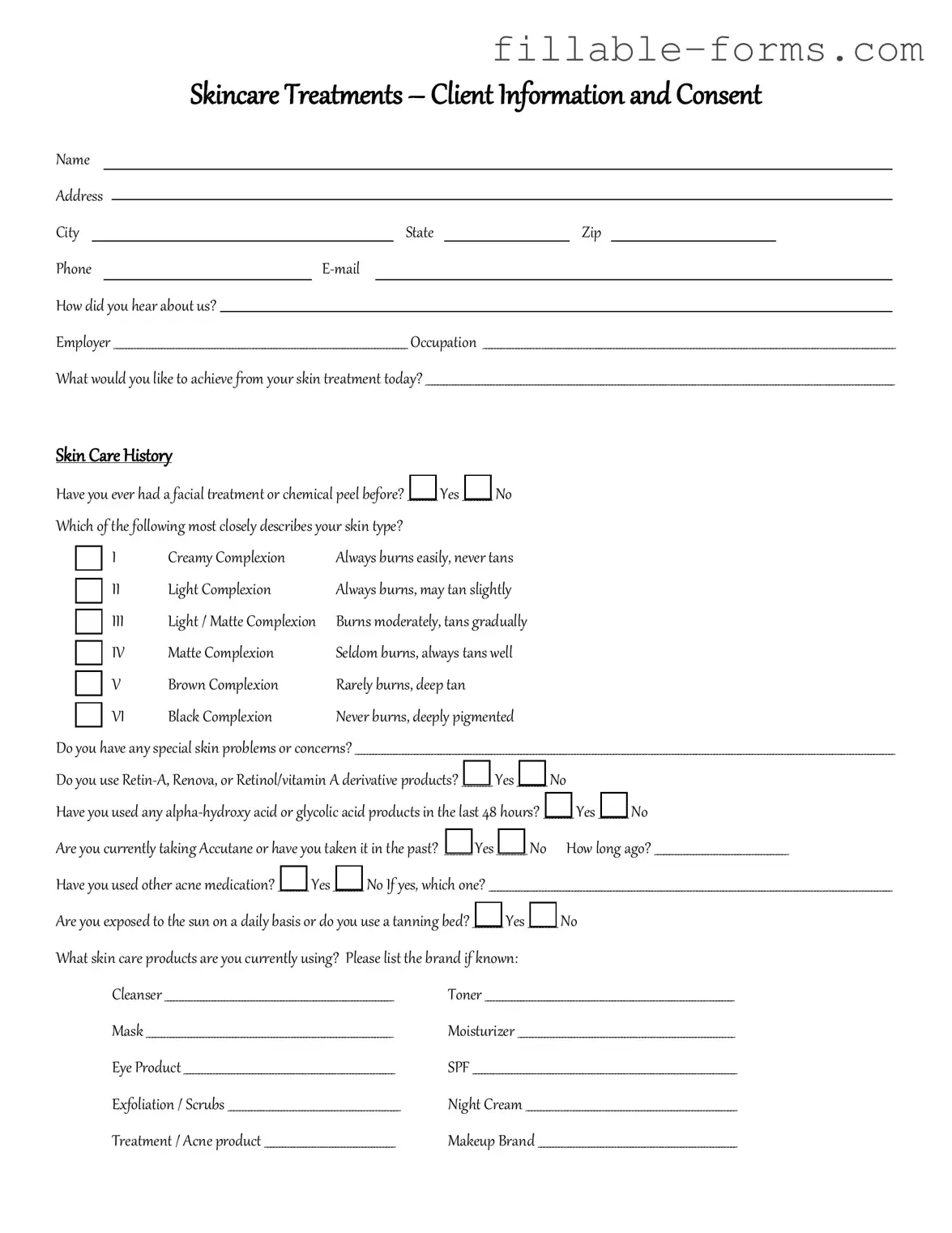 Fill Out a Valid Facial Consent Template
