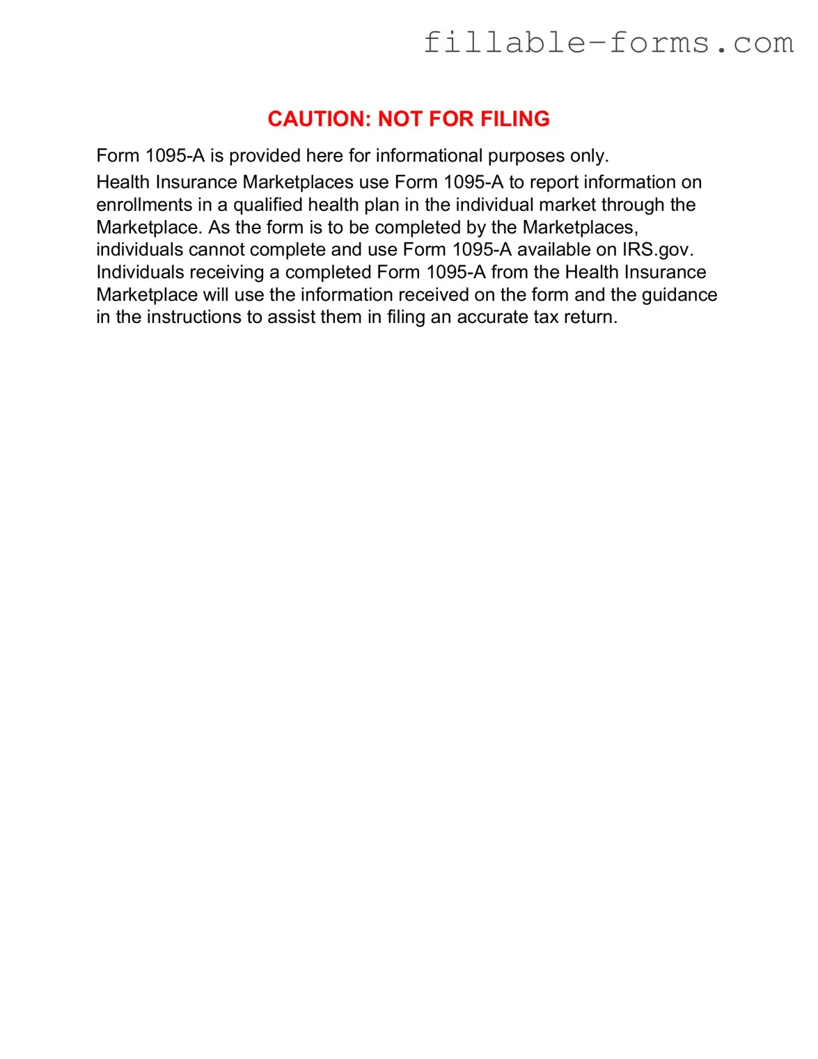 Fill Out a Valid IRS 1095-A Template