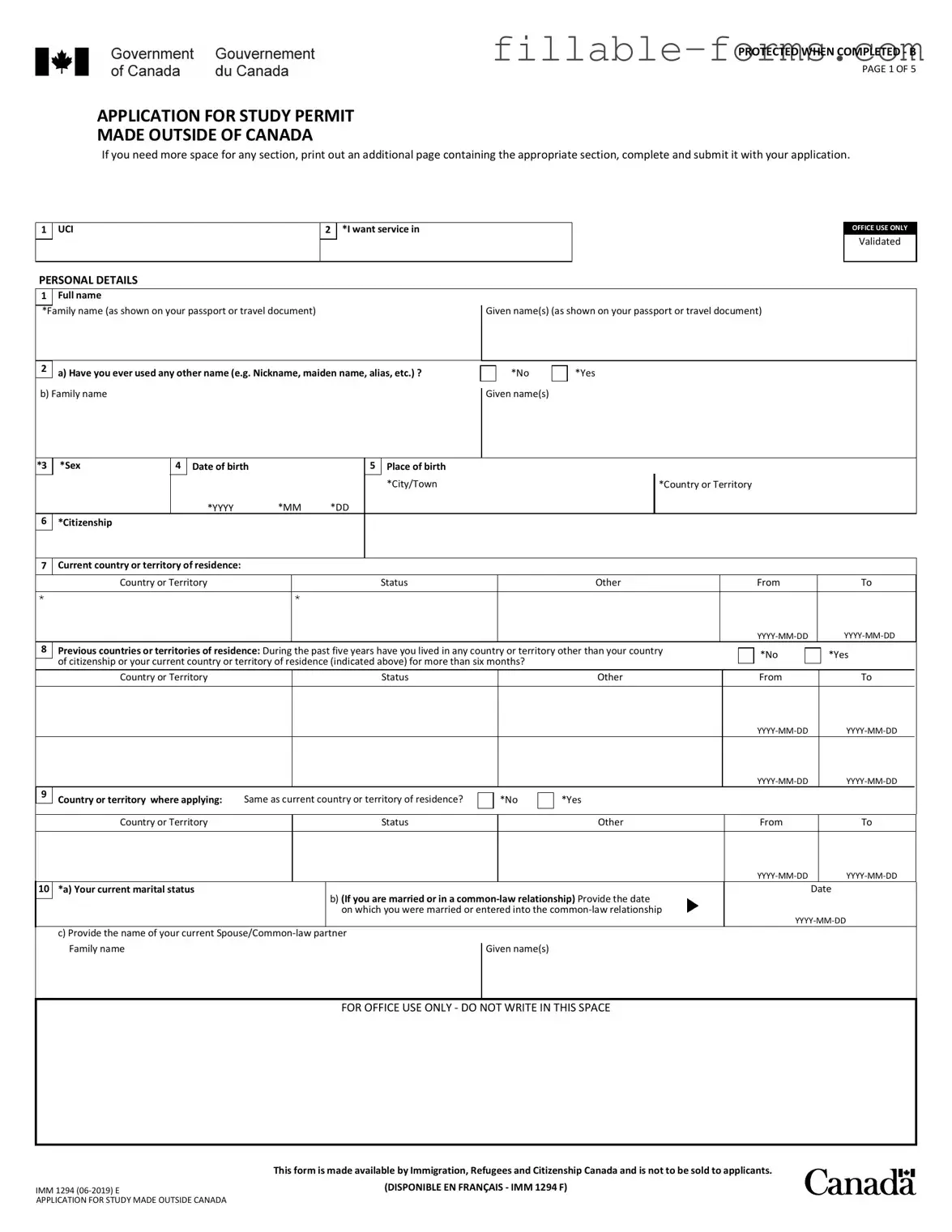 Fill Out a Valid Imm 1294 Template