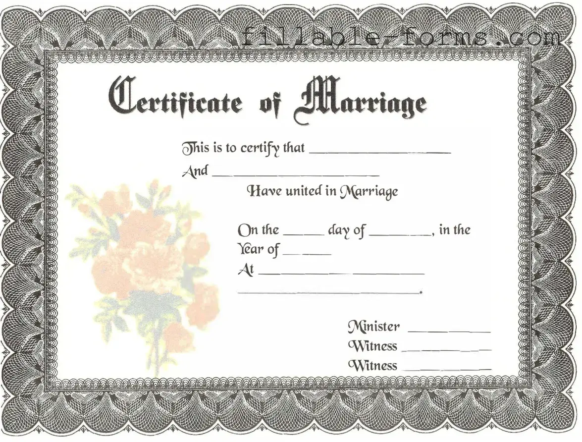 Fill Out a Valid Marriage Certificate Template