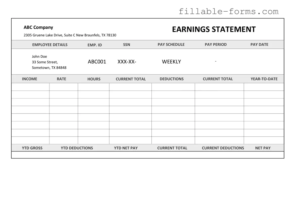 Fill Out a Valid Independent Contractor Pay Stub Template