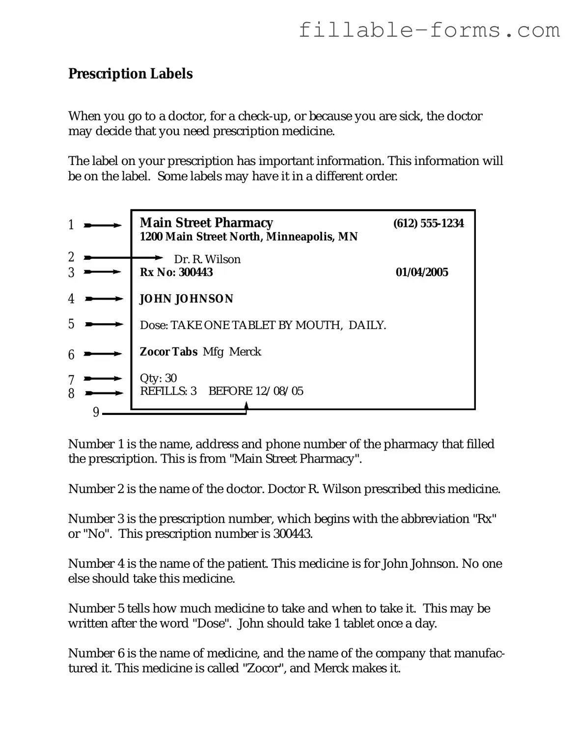 Fill Out a Valid Prescription Label Template