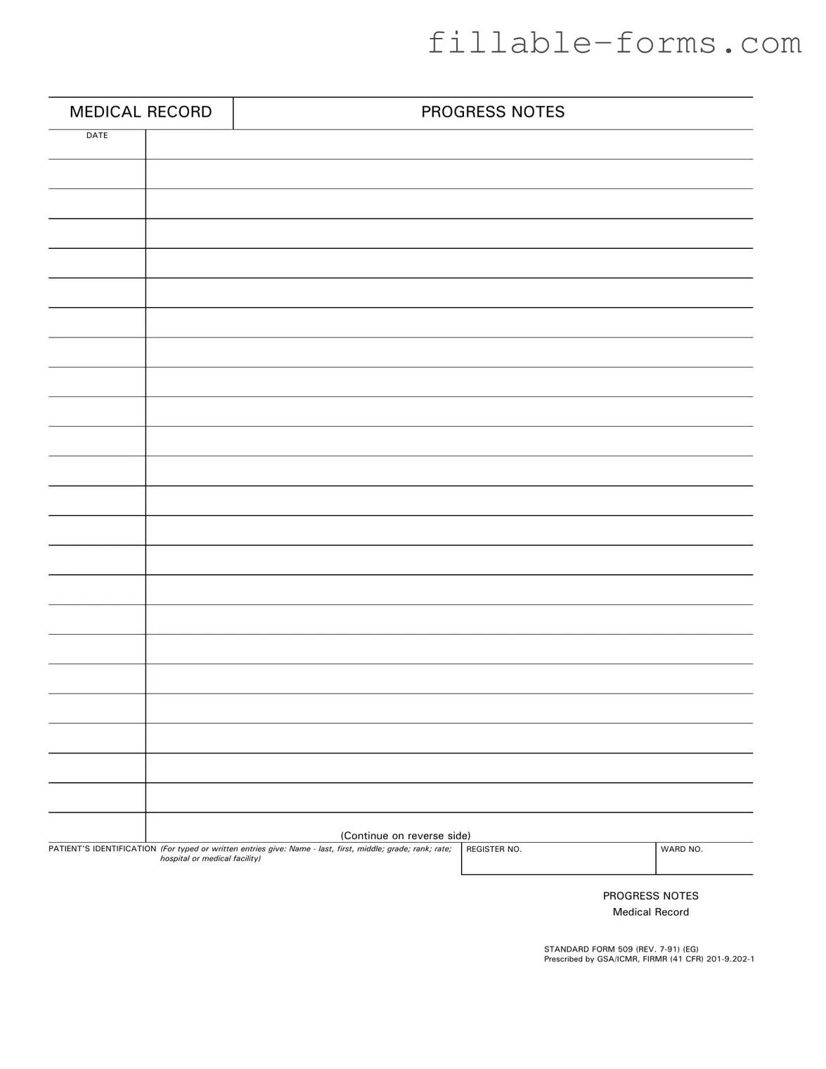 Fill Out a Valid Progress Notes Template