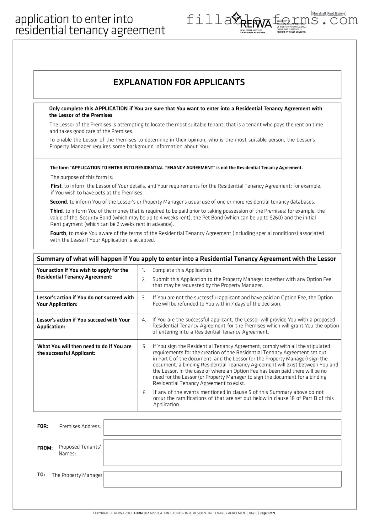 Fill Out a Valid Reiwa Tenancy Application Template