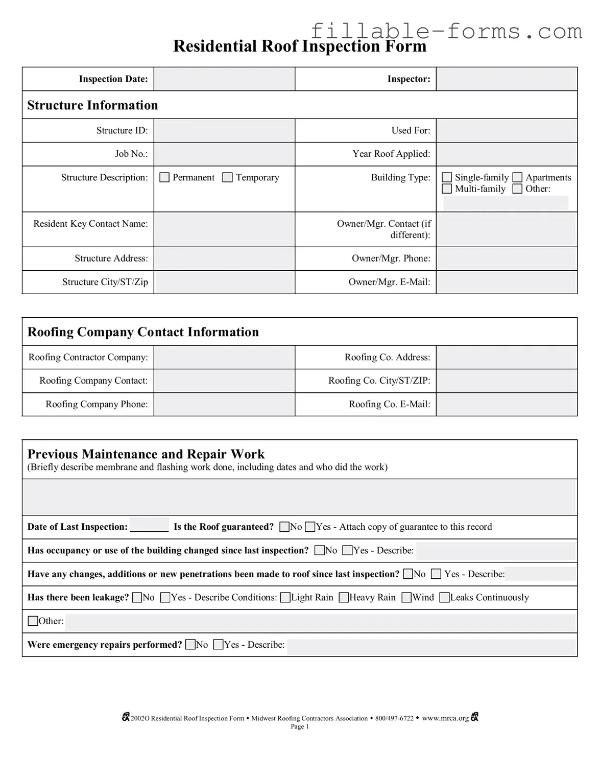 Fill Out a Valid Roof Inspection Template