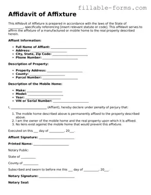 Printable Affidavit of Affixture Form