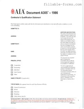 Fill Out a Valid AIA A305 Template