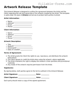 Printable Artwork Release Form
