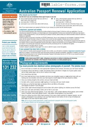 Fill Out a Valid Australian Passport Renewal Template