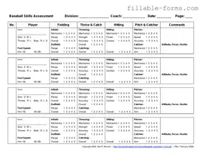 Fill Out a Valid Baseball Assessment Template