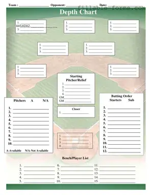 Fill Out a Valid Baseball Field Lineup Template
