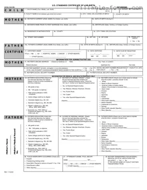Fill Out a Valid CDC U.S. Standard Certificate of Live Birth Template