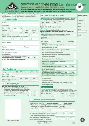 Fill Out a Valid D1 Dvla Template