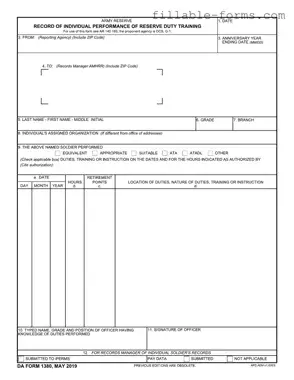 Fill Out a Valid Da 1380 Template