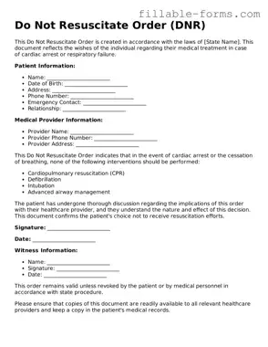 Printable Do Not Resuscitate Order Form