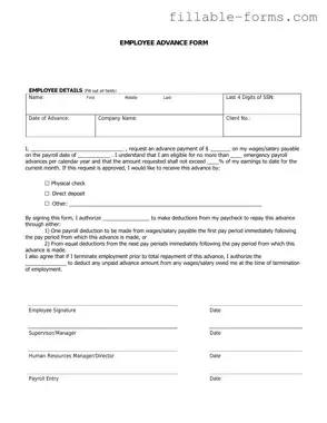 Fill Out a Valid Employee Advance Template