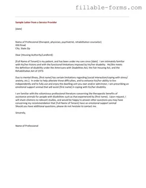 Fill Out a Valid Emotional Support Animal Letter Template