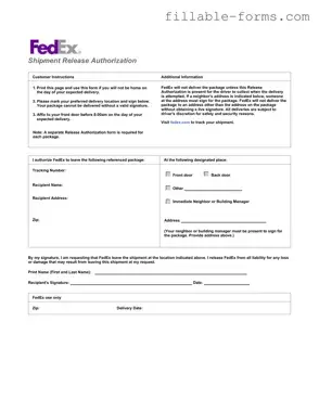 Fill Out a Valid Fedex Release Template