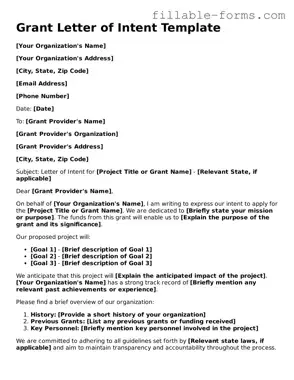 Printable Grant Letter of Intent Form