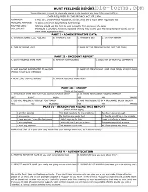 Fill Out a Valid Hurt Feelings Report Template