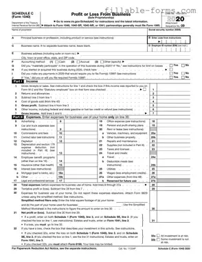 Fill Out a Valid IRS Schedule C 1040 Template