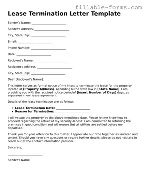 Printable Lease Termination Letter Form