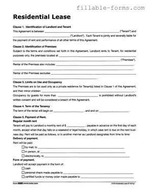 Fill Out a Valid Lf310 Residential Lease Template