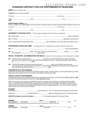 Fill Out a Valid Live Performance Contract Template