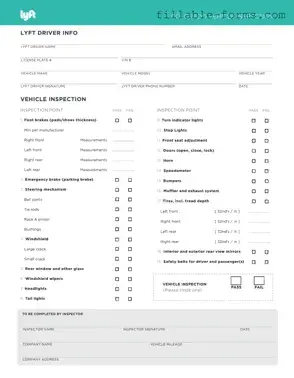 Fill Out a Valid Lyft Inspection Template