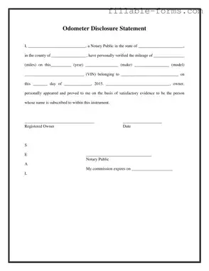 Fill Out a Valid Notarized Odometer Statement Template