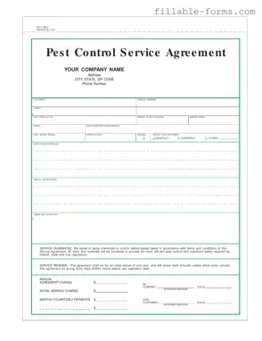 Fill Out a Valid Pest Control Contract Template
