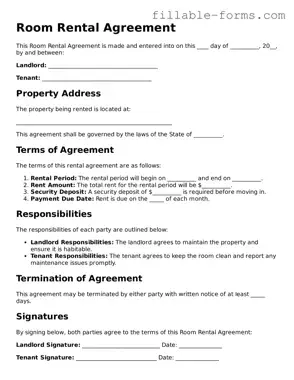 Printable Room Rental Agreement Form