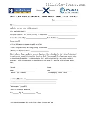 Fill Out a Valid Royal Caribbean Parental Consent Template