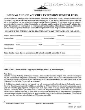 Fill Out a Valid Section 8 Voucher Extension Template