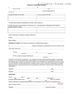 Fill Out a Valid Temporary Custody Template