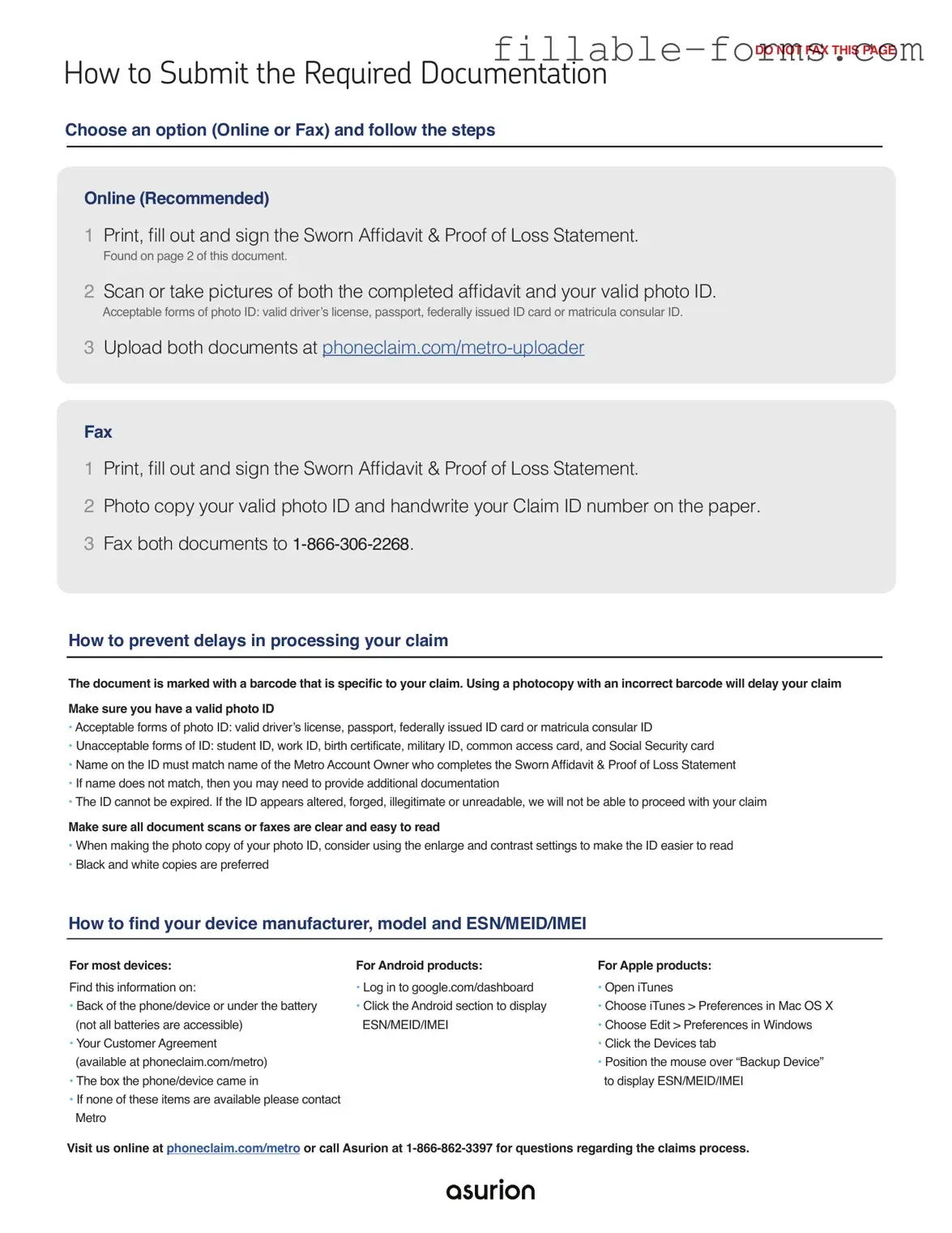 Fill Out a Valid Asurion F-017-08 MEN Template