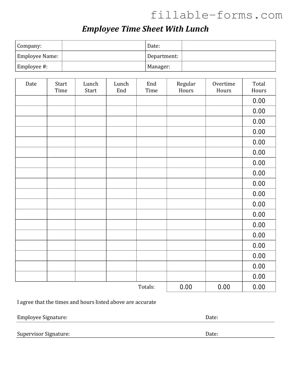 Fill Out a Valid Time Card Template