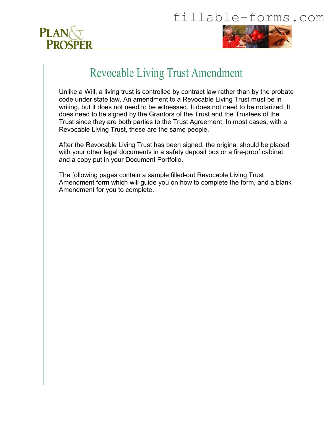 Fill Out a Valid Trust Amendment Template