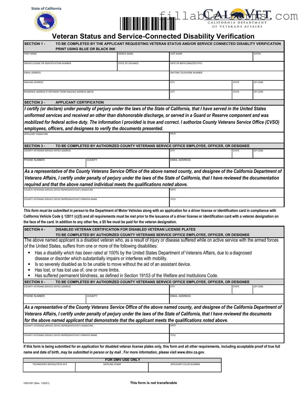 Fill Out a Valid Vsd 001 Template