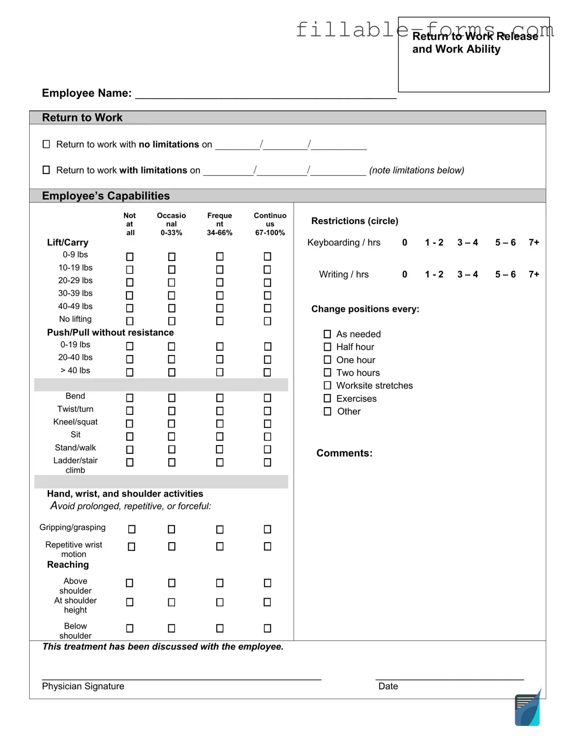Fill Out a Valid Work Release Template